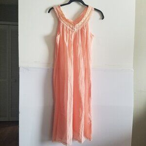 WinterSilks Women's Orange Silk Blend Fairy Croquette Nightgown Sz S